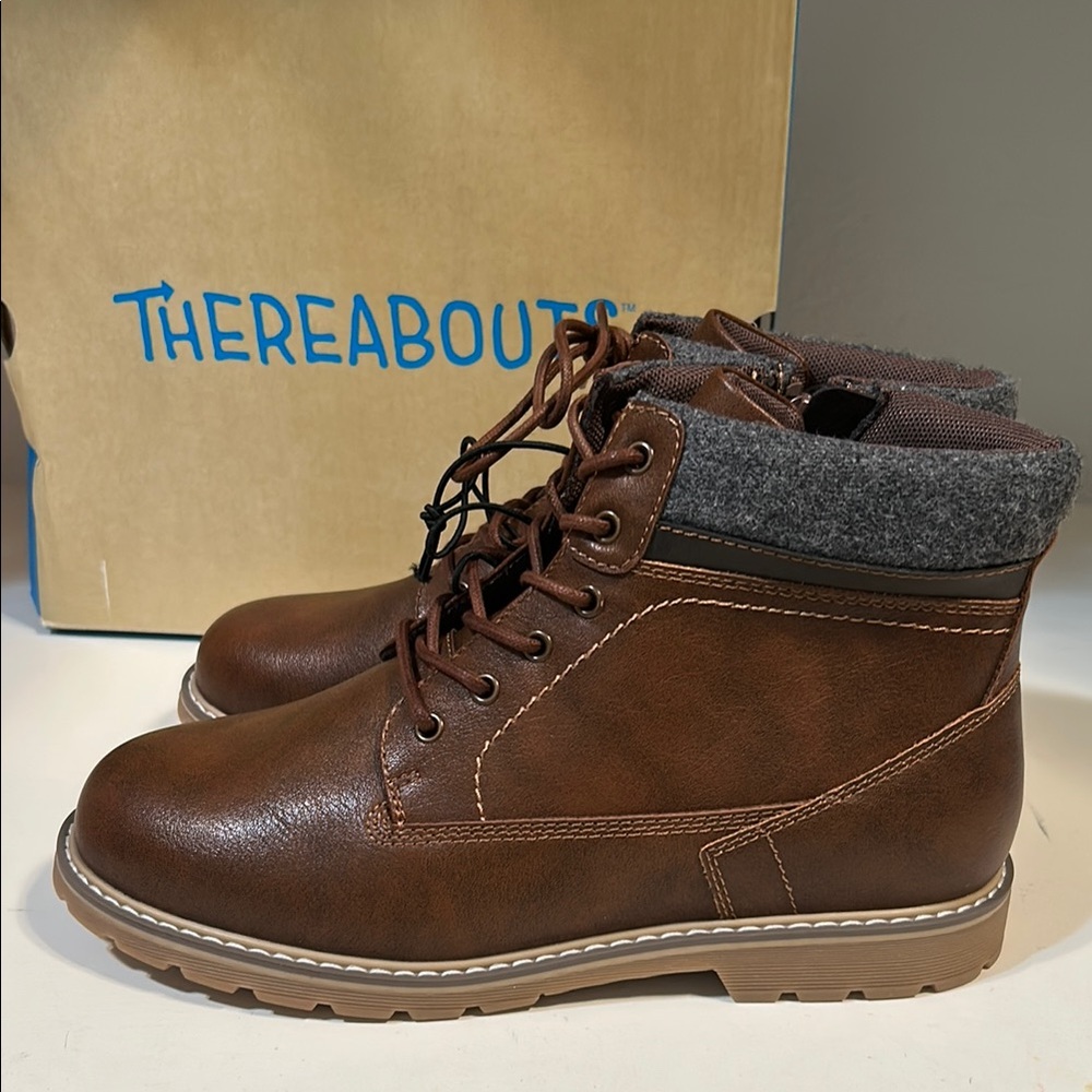 Thereabouts Big Boys Nolan Block Heel Lace Up Boots